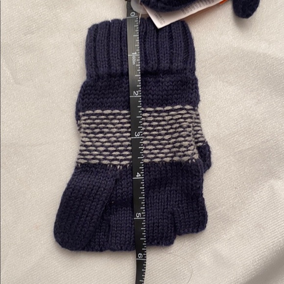 Gymboree navy blue fingerless gloves with mitten tops M - Picture 4 of 5